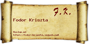 Fodor Kriszta névjegykártya